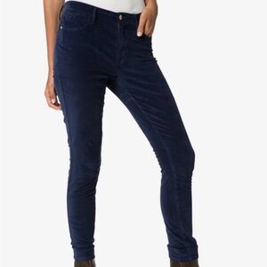 Frame Denim Le High Skinny Velvet Navy Jeans